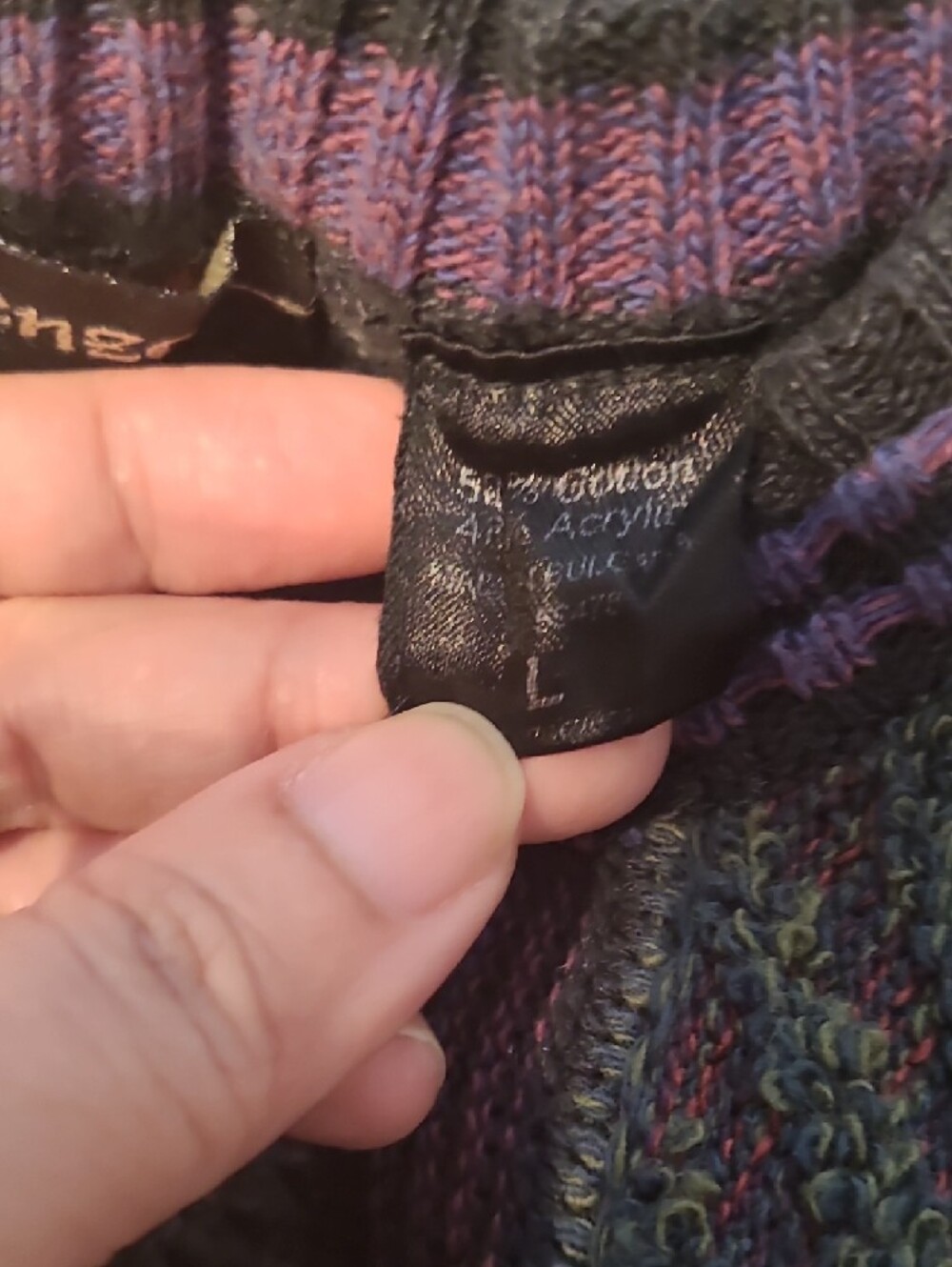 Lorenzo Multicolor Men's Crewneck Sweater — Vintage Grandpa - Picture 5 of 10